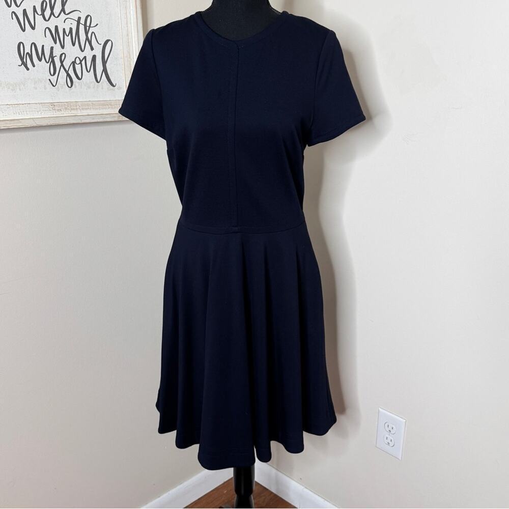 Diane von Furstenberg Ivana Dress Navy Blue Exposed Zip Womens Size 8